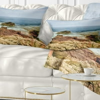 Национален парк Acadia Designart Thunder Hole Acadia - Преголема перница за фрлање на плажа - 12x20