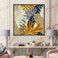 DesignArt 'Апстрактна тропска летна банана лисја и палма' модерна врамена платна wallидна уметност печатење