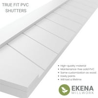 Ekena Millwork 15 W 30 H TRUE FIT PVC SINE PALLE CHEVRON модерен стил фиксни ролетни за монтирање, без starвездени ноќни сини