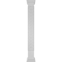 Ekena Millwork 8 W 10'H Craftsman Classic Square Non-Tapered Pueblo Fretwork Column W Crown Capital & Crown Base