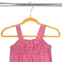 Поедноставете ги децата закачалки со кадифена кошула во неонски бои