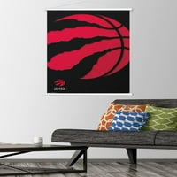 Торонто Рапторс - Лого Ѕид Постер Со Дрвена Магнетна Рамка, 22.375 34