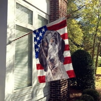Каролини Богатства SC9625CHF Blue Tick Coonhound Со Американско Знаме Сад Знаме Платно Големина На Куќа Голема, разнобојна