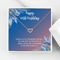 Анавија среќен 50-ти роденденски подароци од не'рѓосувачки челик моден ѓердан роденденска картичка накит подарок за неа, роденденски