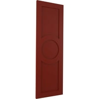 Ekena Millwork 15 W 64 H TRUE FIT PVC Center Circle Arts & Занаети Фиксни монтирање ролетни, пиперка црвена