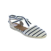 Espadrille Lace up flat in navy-ph10