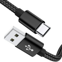 USB C кабел, USB A до Type C полнач најлонски плетенка 3A Брзо полнење кабел Компатибилен со Samsung Galaxy S S S10e S S S Plus