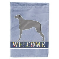Каролини Богатства BB5500CHF Шкотски Deerhound Добредојдовте Знаме Платно Куќа Големина Голема, разнобојна