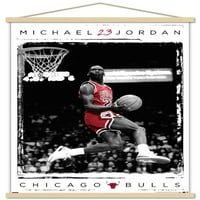 Мајкл Џордан - Забивање Ѕид Постер Со Магнетна Рамка, 22.375 34