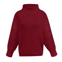 џемпер за жени бептер палто од џемпер за рамо секојдневен плетен лабав пуловер со долги ракави