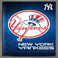 Yorkујорк Јанкис - постер за wallидови на лого, 22.375 34