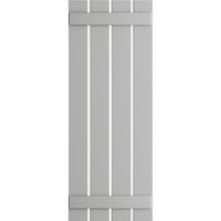 Ekena Millwork 23 W 64 H TRUE FIT PVC Четири табли распоредени од табла-N-Batten Sulters, Hailstorm Grey