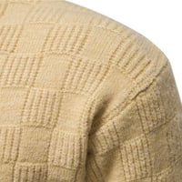 пгерауг за мажи плетени ол желка еднобоен џемпер јакна врвни џемпери за мажи каки 2хл