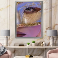ДизајнАрт „Венецијанска маска на женско лице“ модерна врамена уметничка печатење