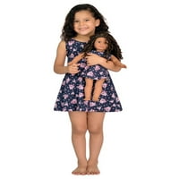 Девојче и кукли со појавување на сина боја одговара на американската девојка и кукли - Големина 6