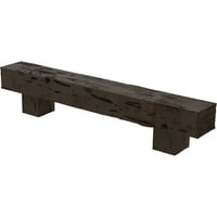 Ekena Millwork 4 H 4 D 72 W Pecky Cypress Faa Wood Camplace Mantel Kit W alamo Corbels, природен мед роса