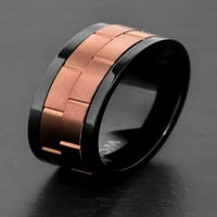 Крајбрежен накит црн прстен од бронзен прстен од не'рѓосувачки челик