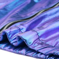 Уникатни поволни цени за женска холографска сјајна патент метална јакна