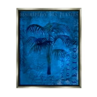 Тропел тропска палма за палма за палми пејзаж сликарство сив пловиј врамен уметнички печатен wallид уметност