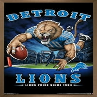 Детроит лавови - постер за wallидови на крајната зона, 22.375 34