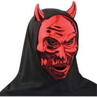 Металик црвен ѓаволски демон маска за Ноќта на вештерките