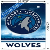 Минесота Тимбервулфс-Лого Ѕид Постер Со Притисни Иглички, 14.725 22.375