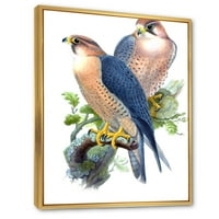 DesignArt 'Антички птици II' Традиционално врамено платно wallидна уметност печатење