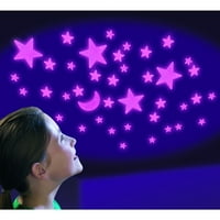 Оригиналните Glowstars-сјај-во-темни сет, розова сјајна месечина и starsвезди