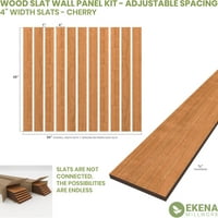 Ekena Millwork 47 H 3 8 T прилагодлив комплет за wallидни панели со слт со 4 w леќи, цреша