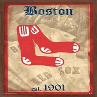 Бостон Црвен така - Постери за ретро лого, 14.725 22.375