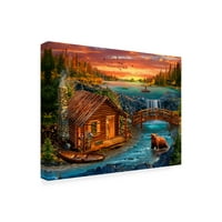 Крис Доброулски 'River_cabin' Canvas Art