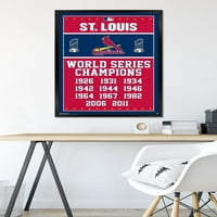 Сент Луис кардинали - Постери за wallидови на шампиони, врамени 22.375 34