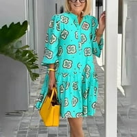 Homadles Dress Фустан За Жени Печатени Зелена Големина XXL