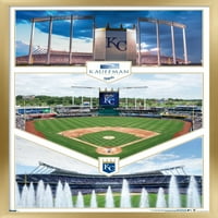 Канзас Сити Ројалс - Постер за wallид на стадионот Кафман, 14.725 22.375