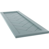 Ekena Millwork 12 W 75 H TRUE FIT PVC SINGE PANEL HERRINGBONE модерен стил фиксни ролетни за монтирање, мирна сина боја