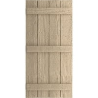 Ekena Millwork 22 W 72 H Rustic Four Board се приклучи на Board-N-Batten Rough Sawn Fau Wood Bulters, Prided Tan