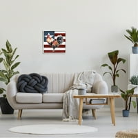 Sulpell Industries Покажано знаме со петел со петелна starвезда врамена wallидна уметност, 17, дизајн од бела скала