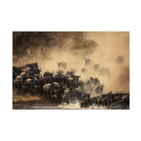 Waheed Alfazari 'The Crossing' Canvas Art