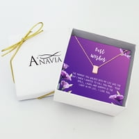 Анавија Најдобри желби картичка за подароци со висок квалитет на не'рѓосувачки челик моден ѓердан за неа, подарок за девојка,