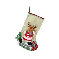 Мода Божиќ Чорапи Подарок Торба Елка Декорација Материјали