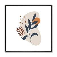DesignArt 'Апстрактни минимални форми под цвеќе vii' модерна врамена платно wallидна уметност печатење