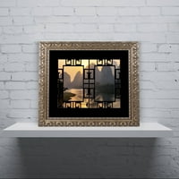 Трговска марка ликовна уметност Sunrise View v Canvas Art by Filippe Hugonnard, златна украсна рамка
