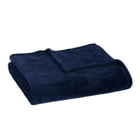 Главни класични индиго сино цврсто полиестерско кадифен кревет ќебе, целосна кралица
