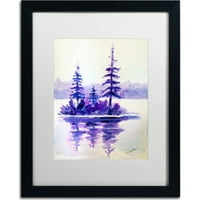 Трговска марка ликовна уметност Purple Island Canvas Art by Wendra, White Matte, црна рамка