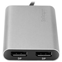 StarTech.com TB32DP2T Thunderbolt До Двојна DisplayPort Адаптер - 4k 60Hz-Mac И Windows Компатибилен-Thunderbolt Адаптер-USB