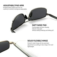 Поларизирани Правоаголни Очила За Сонце За Мажи Лесна Метална Рамка Ув Заштита