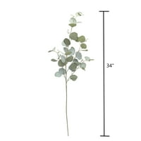 Главни вештачки зелени лисја од еукалиптус стебло, 34 високи цветни избори