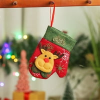 Веки Приврзок Бонбони Чорапи Мал Божиќ Божиќ Торба Декорација Неткаен Дрво Сметки Украс