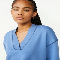 Бесплатно собрание женско џемпер со врат со долги ракави
