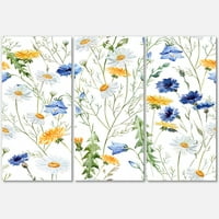 DesignArt „Диви цвеќиња Детелина Бел и Камил II“ Традиционална печатење на wallидови од платно